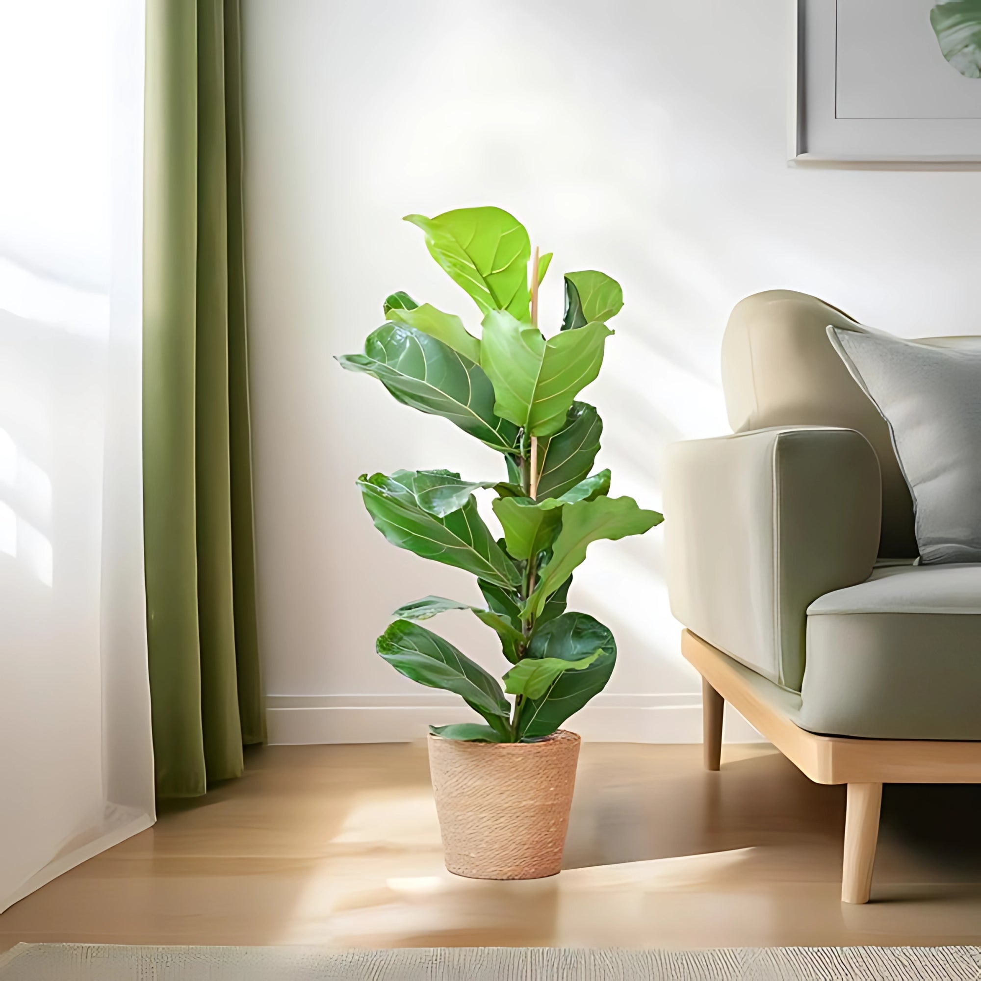 Vioolbladplant struik ↕80cm - Ø21cm | Met Sofia mand